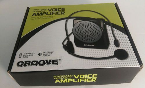 Croove Rechargeable Voice Amplifier Headset Microphone Charger Speaker &amp; Strap