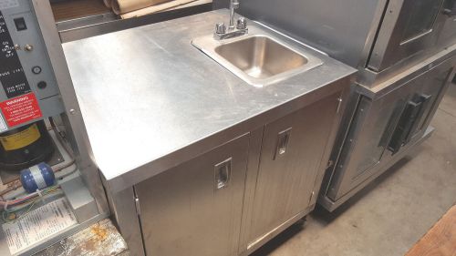 Cabinet with hand sink self contained  on casters cleanup prep station catering for sale