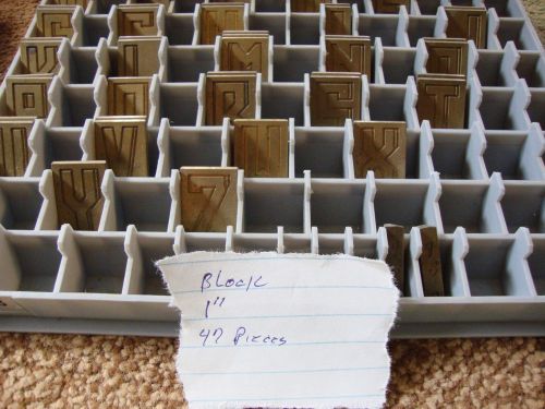 New Hermes Brass Engraving Fonts Block  1&#034; 47 Pieces