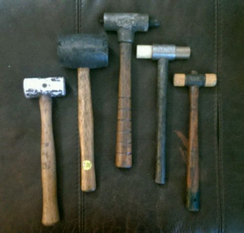 Lot plastic hammers vintage lixie machinist mechanic auto body dead blow mallets for sale
