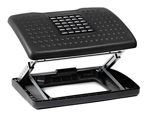 Halter F6068 Adjustable Height Foot Rest with Rollers for Foot Massage - Black