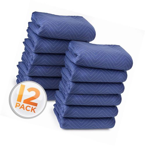 12 Deluxe Pro Moving Blankets 40-45lbs/Dozen Weight 72&#034; x 80&#034; Cmfort Durable Set