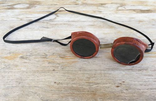 Authentic 1930&#039;s Welding Goggles, Red