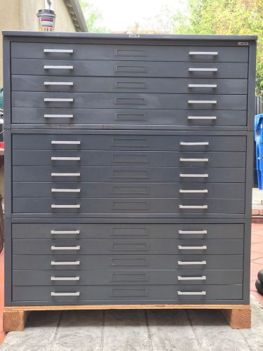 Hamilton steel flat file blueprint cabinet toolbox vidmar lista 15 drawer