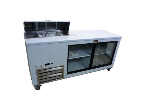 Cooltech two sliding doors low boy and salad bar combination 72&#034; wide for sale