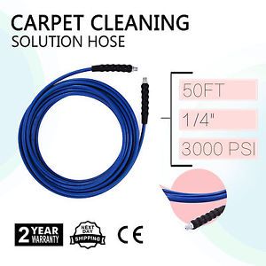 50FT CARPET CLEANING SOLUTION HOSE 1/4&#034; HOME CLEANER WAND CUFF W/QDSV PRO