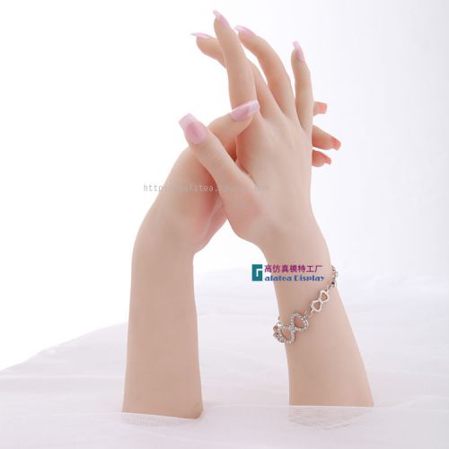 Realistic Female Soft Silicon Flexible Mannequin Hand For Ring Bracelet Display