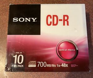 BRAND NEW SONY CD-R 700MB, 1-48x 10 PACK NEW