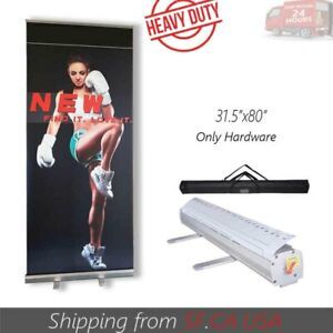 Retractable Roll Up Banner Stand Trade Show Pop Up Display Stand2 pcs31.5&#034;x80&#034;