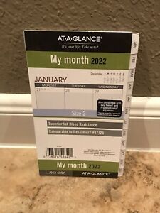2022 Monthly Planner Refill by AT-A-GLANCE 87129 Day-Timer Size 3 063-685Y