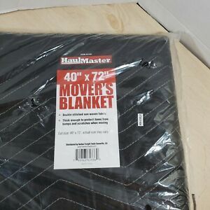 Haul Master Black Quilted Padded Mover&#039;s Blanket/Pads 40&#034; x 72&#034; New.