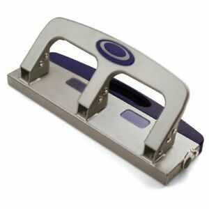 Officemate Deluxe Medium Duty 3-Hole Punch with Chip Drawer Silver and Navy 2...
