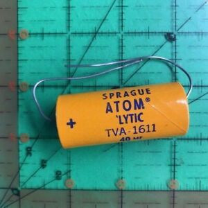 40uF 350v Sprague Axial Electrolytic Capacitor Atom TVA-1611 Audio Hi Voltage