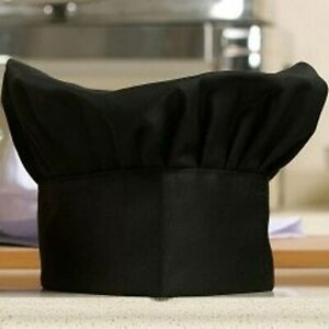 Professional Chef Kitchen Hat Waiter Cap Elastic Closure One Size