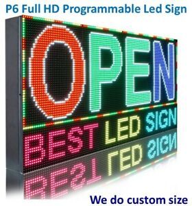 17&#034; x 91&#034; WIFI P6 FULL COLOR PC PROGRAMMABLE LED TEXT/LOGO BUSINESS BILLBOARD