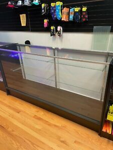 6ft Retail Glass Display Cases Used Black Wood 4 Available Pick Up Only Denver 
