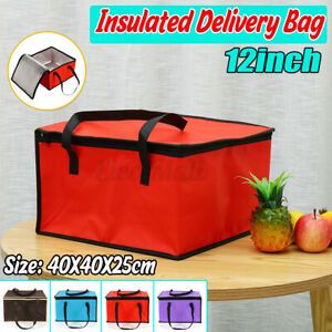 12&#039;&#039; Portable Pizza Delivery Bag Insulated Thermal Keep Cold Food Storag