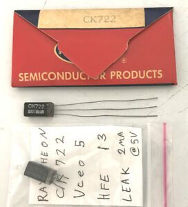 2ea Raytheon Black Transistors CK722 With Packet 1 DUD 1 Maybe usable