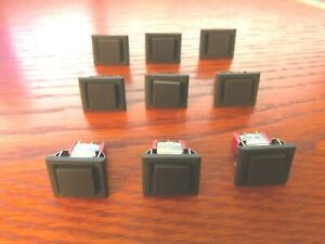 9, SPDT momentary push button switches, black square button - C&amp;K 8125 series