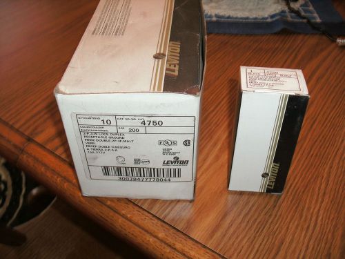 Leviton 2-p 3-w lock duplex receptacle ground cat 4750 15a-277v lot of (9) for sale