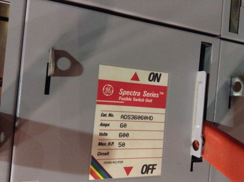 GE 60A 600V 3 Phase Spectra Series Twin Panelboard Switch ADS36060HD