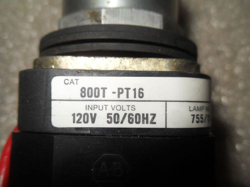 (rr13-1) 1 used allen bradley 800t-pt16r ser t red push button switch for sale