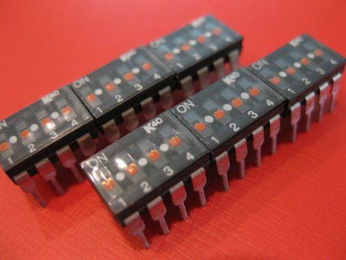 4 POSITION DIP SWITCH SPST IC K40-4S  8-PIN DIP PACKAGE  ( Qty 20 ) **NEW**