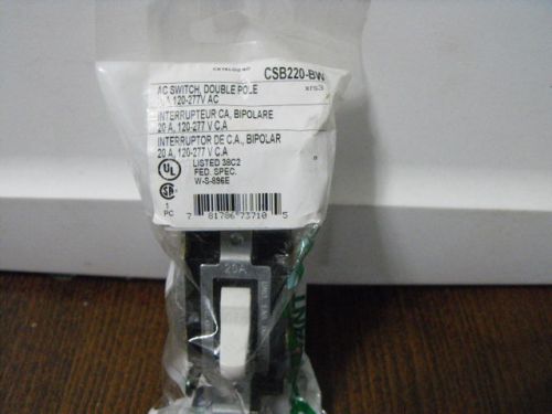 BRYANT CSB220-BW AC SWITCH DOUBLE POLE 20 AMP 120-277V AC BRAND NEW IN PACKAGE