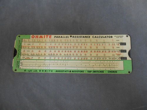 Vintage Ohmite Parallel Resistance Calculator Ohm&#039;s Law