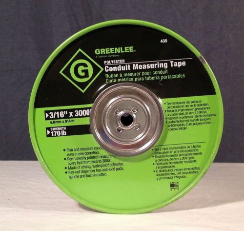 Greenlee polyester conduit measuring tape, 3/16&#034;x 3000&#039;, #435 for sale