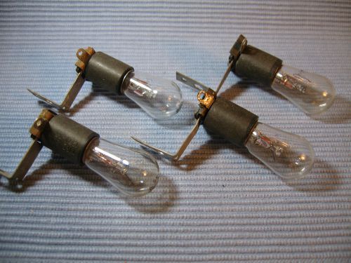 FOUR DRAKE TYPE 300 LAMP HOLDERS WITH 3/6 WATT, 120 V LAMPS &amp; BRACKETS, USED