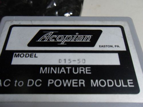 (l25) 1 new acopian d15-50 miniature ac to dc power module for sale