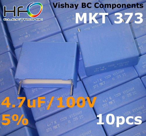 [10 pcs] vishay bc components mkt 373 4.7uf 100v polyester film capacitors for sale