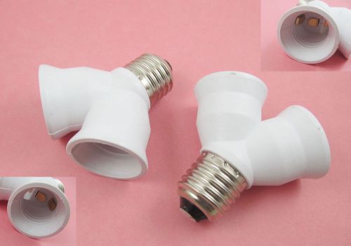 E27 screw base light lamp bulb socket led halogen 1 to 2 split splitter adapter for sale