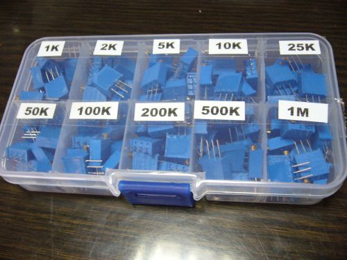 10values 3296w 1K-1M Trimpot Trimmer Potentiometer Box Kit X10pcs total 100