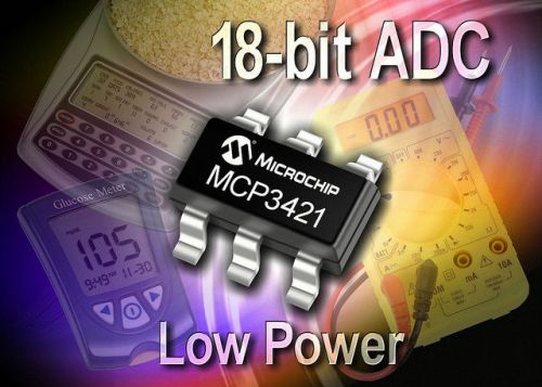 5x mcp3421 16bit/18bit adc with pga and i2c interface, sot23-6,  michrochip for sale