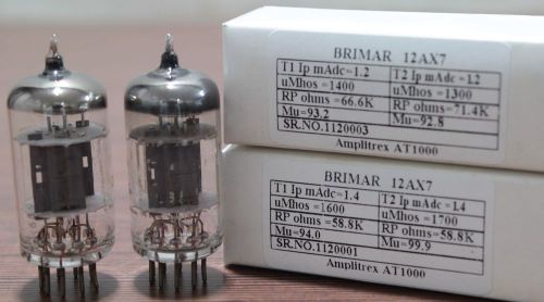 1matach pair 12AX7 CV492 ECC83 Brimar Amplitex AT1000 Tested #1120001&amp;3