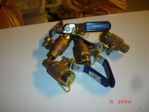 Lot of 5 nibco 1/2 sweat ball valve with hose drain for sale