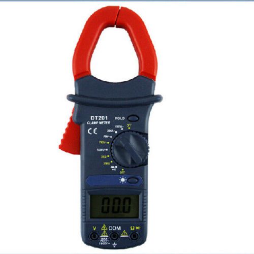 Digital lcd clamp meter current volt resistance meter 1000v 1000a 42mm dt201 dmm for sale