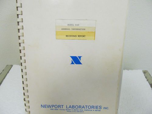 Newport Labs 640 Portable Counter Instruction Manual w/schematics