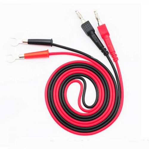 1 pair antiskid 4mm banana plug to 6mm spade lug test probe cable 5a 100cm b&amp;r for sale