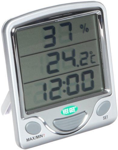 Veegee maximum minimum digital dual scale thermometer with hygrometer lock 0 50 for sale