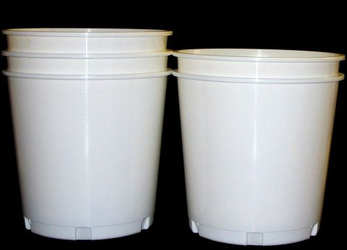 6 White Offering Buckets, Ice Buckets Holds 176 Ounces Mfg. USA Lead Free