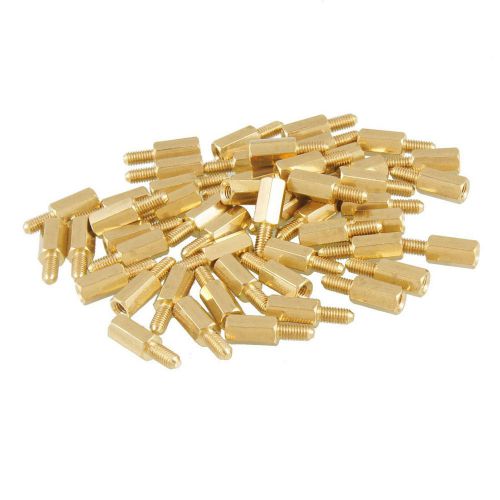 50 pcs brass screw thread pcb stand-off spacer m3 male x m3 female 6mm su for sale