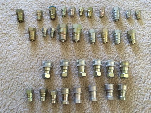 Lot of 34 assorted eaton aeroquip hydrolic quick coupling disconnects for sale