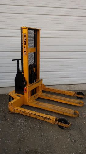 Econolift manual walkie stacker pallet jack 42&#034; forks 3000lb. cap lift truck 12v for sale