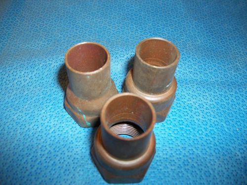 Group Of Three 3/4&#039;&#039; Female Pipe By 3/4&#039;&#039; Male Tubing Copper Couplings