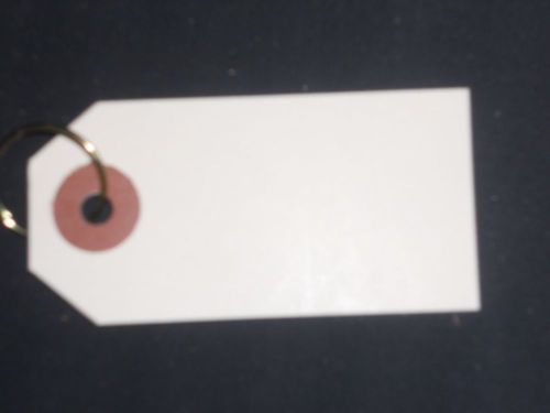 1000 KEY TAGS WITH METAL RINGS THICK PAPER TAGS EASY TO WRITE ON 2 3/4&#034; X 1 3/8&#034;