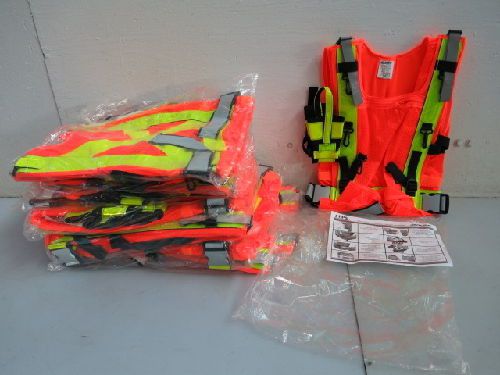 10 RPS/BNSF 8380 HIGH VISIBILITY SAFETY VESTS, SMALL-LARGE, CALSS 2