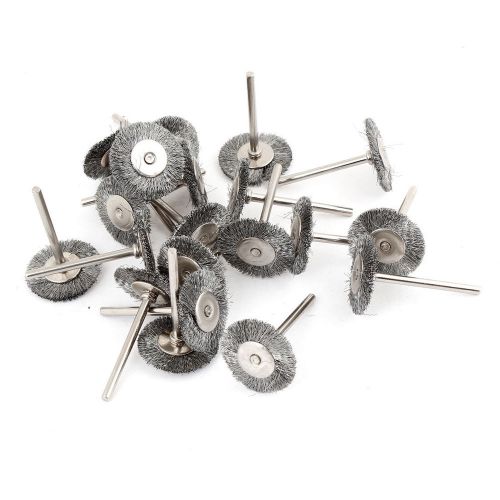 0.98&#034; dia silver tone steel wire polishing metal shank brush wheel 20 pcs for sale